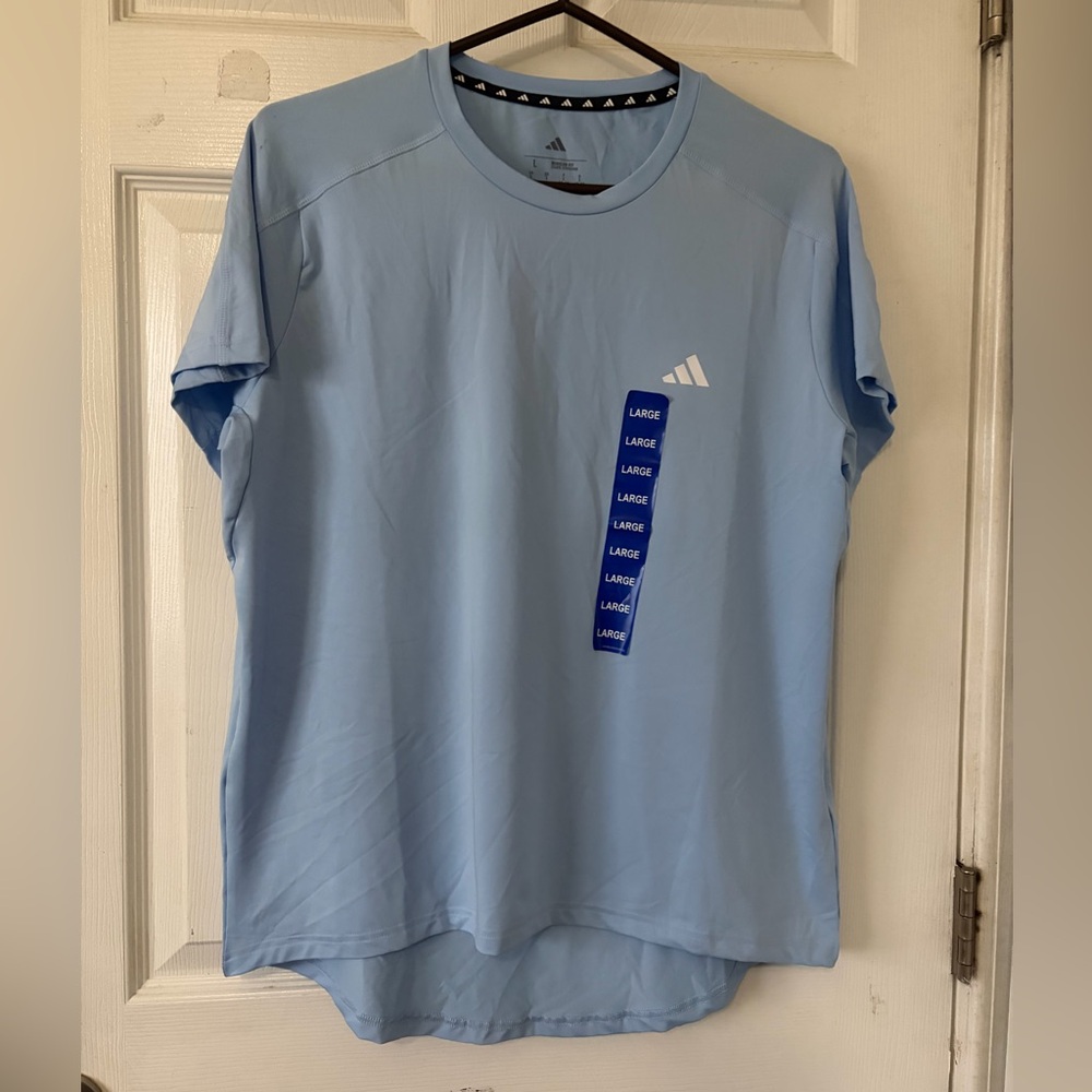 Adidas women’s Sky Blue Short Sleeve‎ Tee Sz L